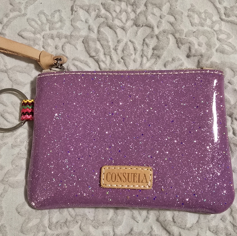 Consuela Purple Glitter Key & Card Holder